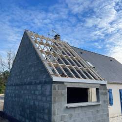 Cr�ation d'une charpente et r�alisation d'un solivage pour une extension 